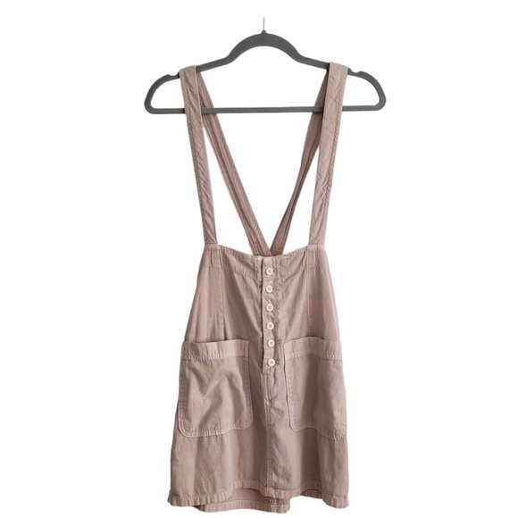 Free People Neutral Tan Pinnafore Overall Dress - Picture 2 of 7